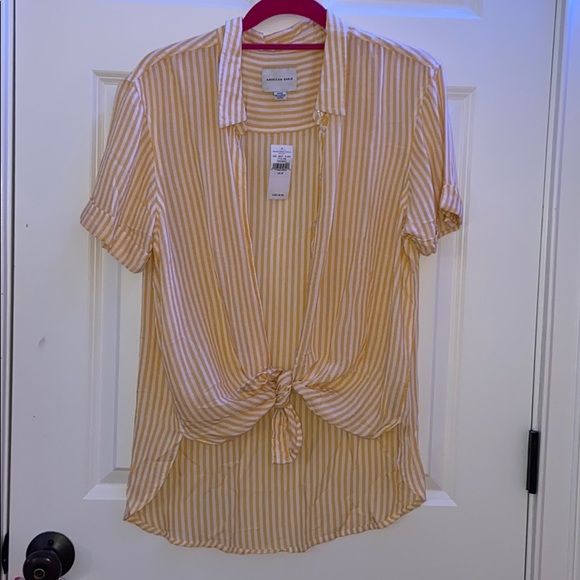 AE Striped Short Sleeve Button Up Shirt - Picture 5 of 7